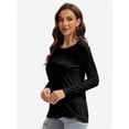 thumbnail image 4 of Womens Long Sleeve Tops Casual Basics Fall Shirts Solid Crewneck T-Shirt, 4 of 6