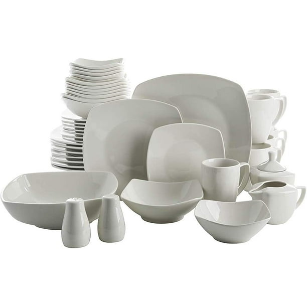 Juego de vajilla Gibson Home Zen Buffetware de 39 piezas, color blanco