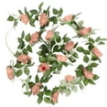 thumbnail image 1 of 220cm Rose Garlands Artificial Rose Vines,Fake Silk Flower Garlands with Greenery Plants Wedding Hanging Flower Vines Garlands for Home Office Arch Garden Decoration, 1 of 8