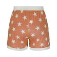 thumbnail image 4 of GZWYHT Running Shorts Shorts for Women Women's Fashion Casual Star Pattern Print Casual Elastic Waist Shorts Lounge Pants Women Cotton Shorts Orange M, 4 of 4