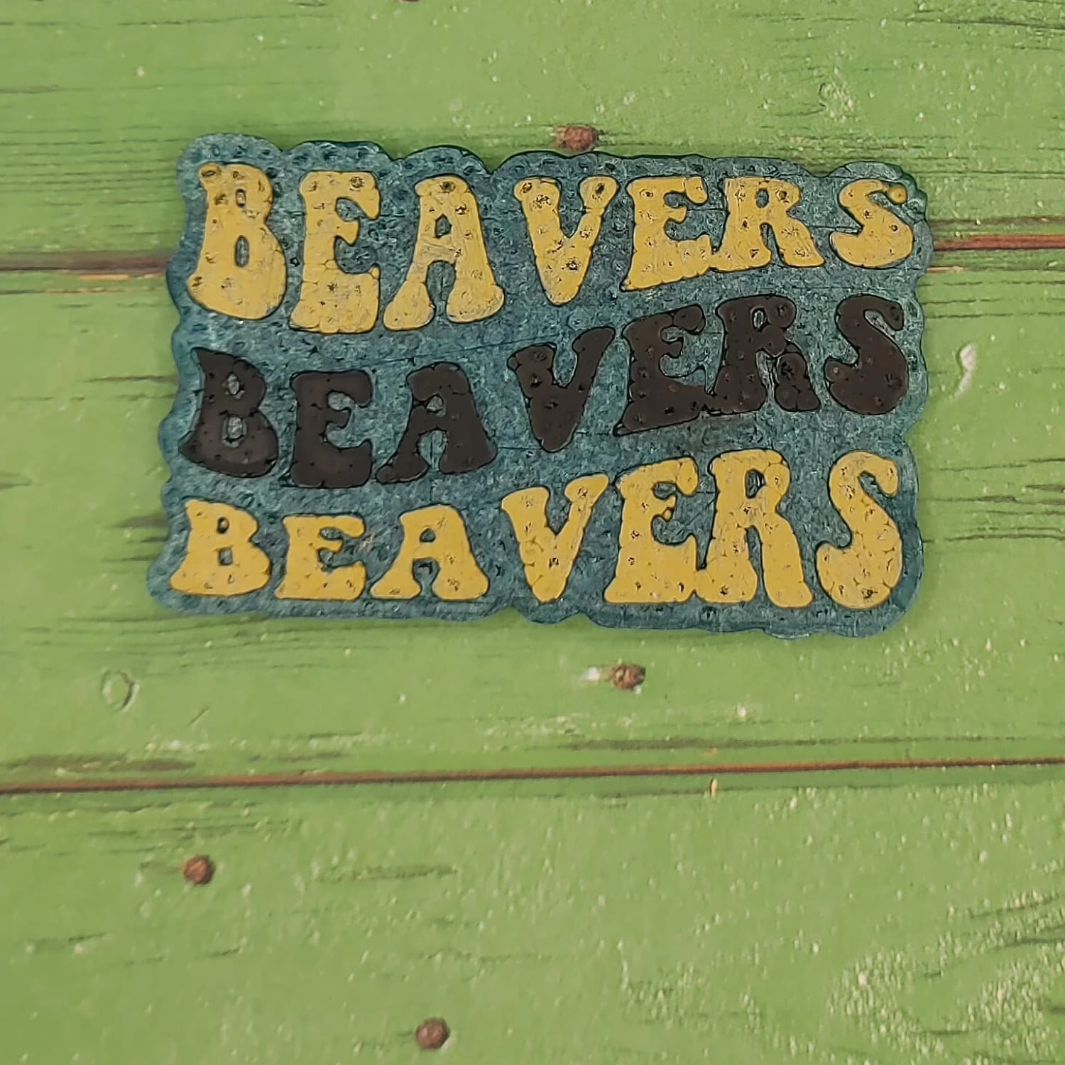 Beavers 3x Retro Font School Mascot Silicone Freshie Mold