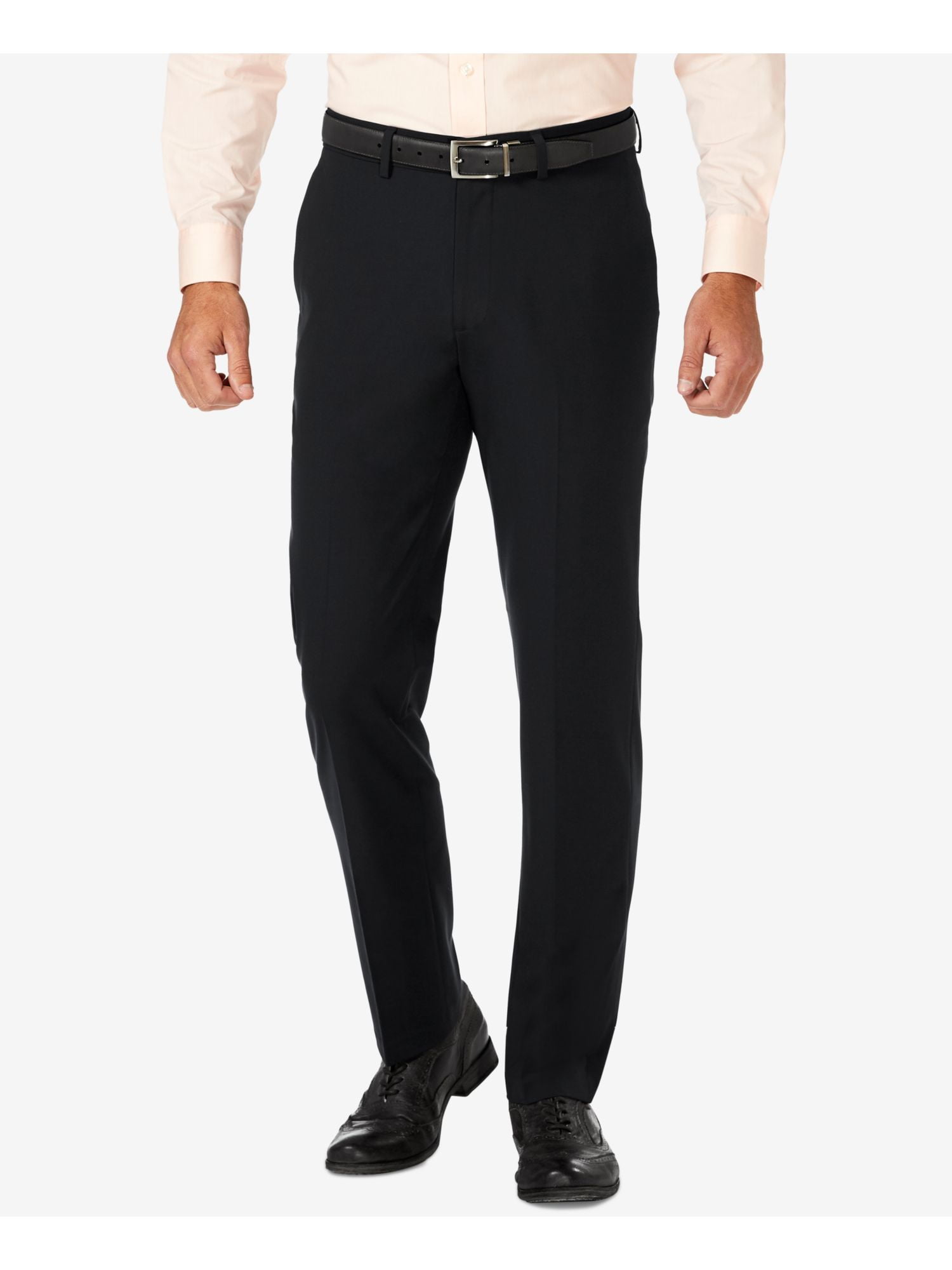 HAGGAR Mens Black Flat Front, Straight Leg Pants W33/ L32 HAGGAR Mens Black Flat Front, Straight Leg Pants W33/ L32