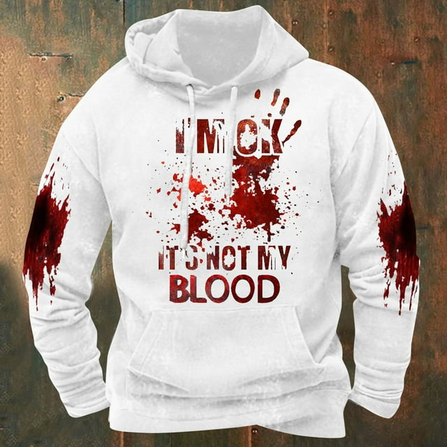 WILLBEST Sudadera con Capucha y Estampado Completo para Hombre, Otoño e Invierno, Festival, Manga Larga XGrande