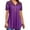 Purple, variant on Ashirexll Summer Shirts for Women, Short Sleeve Shirts for Women, Fashion Solid Color Lace V-Neck Short Sleeve Casual Top
