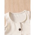 thumbnail image 4 of Wassery Toddler Girls Summer 2PCS Outfit Sets 2T 3T 4T 5T 6T 7T Little Girl Clothes Sleeveless O Neck Ruffle Hem Vest + Solid Color Pants Set, 4 of 9