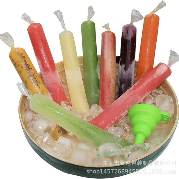 BERTDOMD 100pcs Reusable Leak-Proof Plastic Bags for Freezer Storage, Handmade Ice Mold Pouches, Food Storage Holders