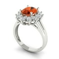 thumbnail image 2 of 2.72 ct Oval Cut Simulated Red Diamond with Simulated Diamond Halo Accents 18K White Gold Womens Engagement Ring, 2 of 5