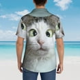thumbnail image 4 of Pofeuu Funny Cat Print Hawaiian Shirt for Men Sleeves Casual Button Down Summer Beach Dress Shirts T-Shirts,, 4 of 7
