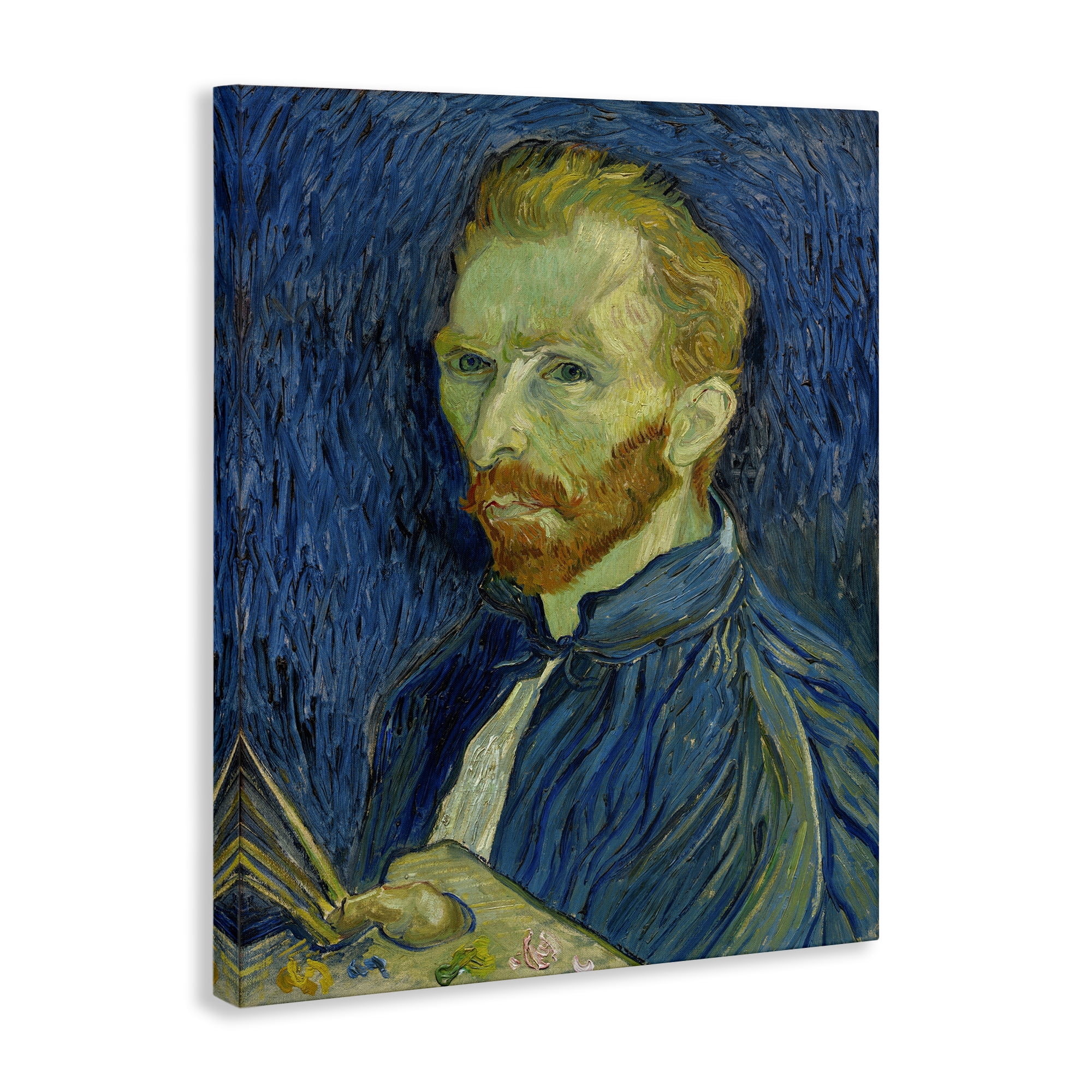 Stupell Industries Van Gogh Blue Self Portrait People Painting Wrapped Canvas Art Print Wall Art, 36 x 48