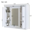 thumbnail image 5 of Tcbosik Modern Wall Mounted Mirror Cabinet with 3 Doors & Metal Handles, White Medicine Cabinet with Adjustable Shelf, 35x28in Bathroom Space Saver, 5 of 9