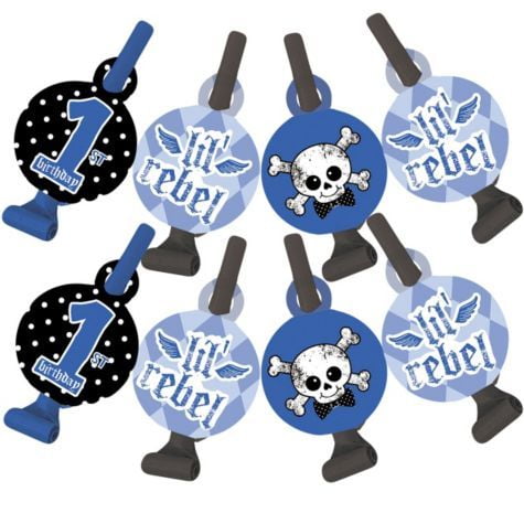1st Birthday Boy Rebel Blowouts (8ct)
