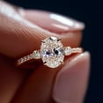 thumbnail image 2 of solitaire jewels 1.3CT Oval Moissanite Engagement Ring For Women, 14K Rose Gold, 2 of 5