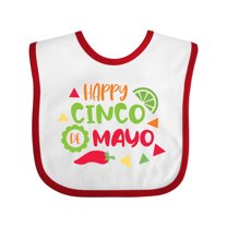 Inktastic Happy Cinco De Mayo with Lime and Red Pepper Boys or Girls Baby Bib