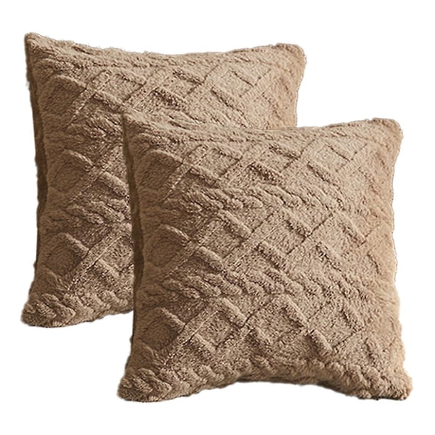 45*45cm Paquete de 2 fundas de almohada decorativas para sofá de granja, funda de almohada cuadrada de felpa suave