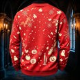 thumbnail image 4 of Mens Retro Fall Halloween Splatter Detail Graphic Cotton Blend Crewneck Sweatshirt Jack O Lantern Holiday Casual Long Sleeve Pullover Red S, 4 of 4