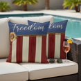 thumbnail image 5 of Independence Day Pillow Covers 2 Pack Freedom Red Blue Stripe Sunflower Pillowcase Waterproof Outdoor Throw Pillow Cover for Patio Garden Square Cushion 24”x24”, 5 of 9