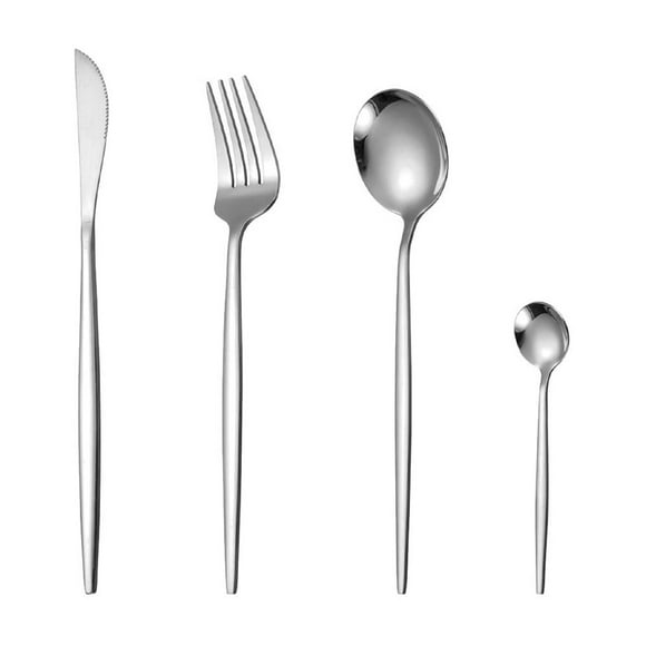 Stainless Steel Tablestainless Steel Knife Fork and Spoon Set Western Steak Knife Cutlery Four-Piece Stainless Steel Knife Fork and Spoon Hotel High-Grade Innovation Cutlery