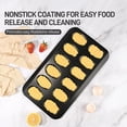 thumbnail image 2 of 2 Pack Madeleine Pans for Baking, 12 Cavity Heavy Duty Shell Shape Baking Mold Nonstick Cookie Cake Pan for Oven（BLACK）, 2 of 10