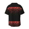 thumbnail image 2 of Easygdp Red Glitter1 Men's Casual Short-sleeved Shirt with Pocket and Button Suitable for Beach Vacation Leisure - Medium, 2 of 7
