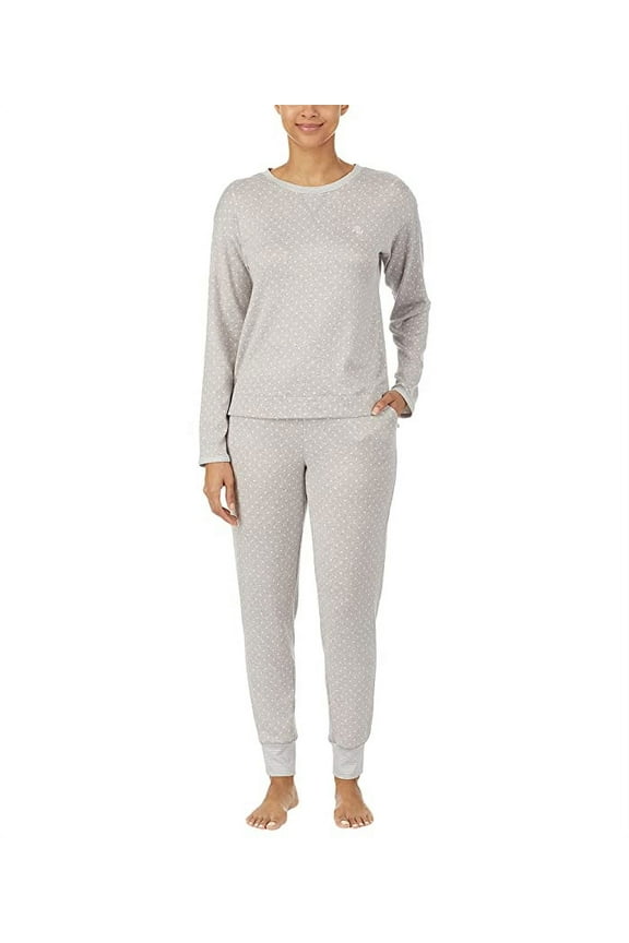 Lounge Pajama Top In Grey Dot XL