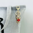 thumbnail image 4 of Wrapables Crystal Bling Key Chain Keyring with Tassel Car Purse Handbag Pendant, Ruby Kitty, 4 of 7