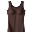 thumbnail image 3 of GA WEIHUA Womens Sleeveless Shapewear Tank Tops with Built in Bra Shaper Tummy Shaper Cami Seamless Compression Square Neck Slimming Camisoles(Brown,XL), 3 of 3