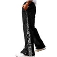 thumbnail image 4 of Mens Pants,Casual Buckle Printing Elastic Waist Drawstring Straight Pocket,Pants for Men, 4 of 8