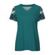 thumbnail image 5 of Blusa de camiseta informal con estampado de manga corta y cuello en V de verano para mujer a la moda Fridja  bn6322, 5 of 6