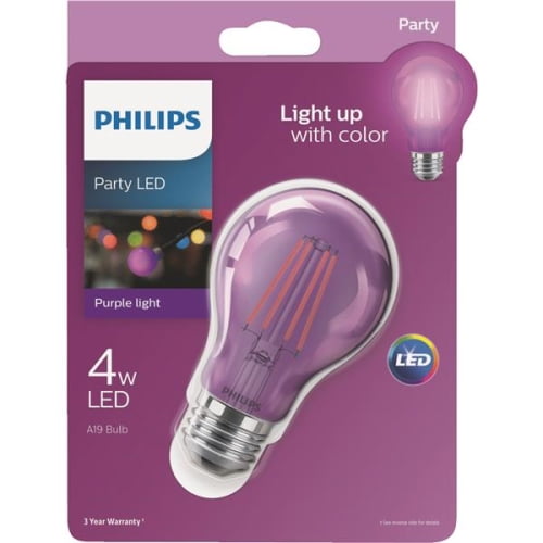60 WE A19 6-Pack Philips LED Light Bulb Purple 