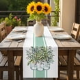 thumbnail image 5 of Eucalyptus Leaves Table Runner Green Striped Glass Bottles Plants Spring Table Runners Dresser Scarves Holiday Kitchen Dining Table Decoration for Home Party Indoor 13x36 Inch, 5 of 9