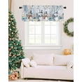 thumbnail image 7 of Eucalyptus Snowman Curtain Valance for Windows/Living Room/Kitchen/Bathroom/Café, Short Rod Pocket Tier Curtain Window Treatment Panel Christmas Woodgrain Blue Leaf Topper Curtain 54''x18'', 7 of 7