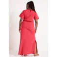 thumbnail image 2 of June & Vie Women's Plus Size Boatneck Gathered Maxi Dress, 2 of 5