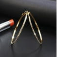 thumbnail image 1 of Pendientes colgantes de plata esterlina 925 para mujer • Pendientes de aro de diamantes de corte redondo • Circonia cúbica brillante • Respaldo de postes asegurados • Joyería para regalos de, 1 of 4