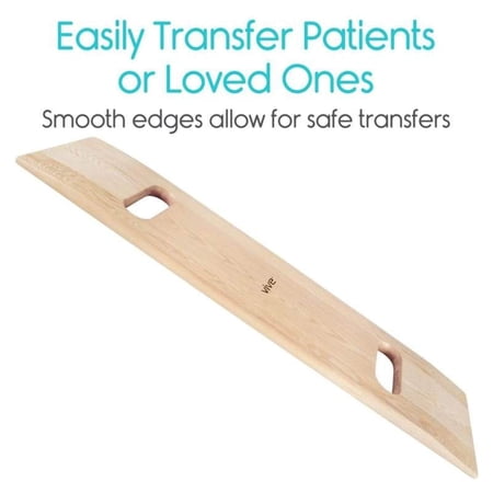 Vive Transfer Board (36 by 12) - Patient Slide Assist Device - Transferring from Wheelchair to Bed, Toilet, Car, Bathtub - Heavy Duty Sliding for Elderly