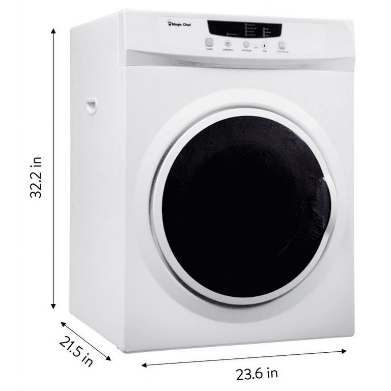 3.5 cu.ft. 110-Volt Compact Portable Electric Laundry Dryer, White and Black