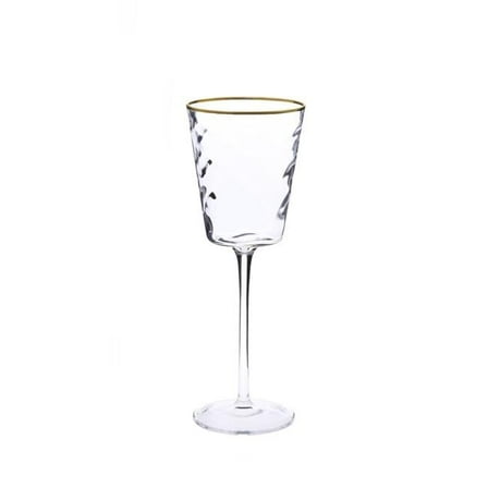 Textured Glasses with Gold Stem & Rim, Set of 6