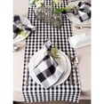 thumbnail image 4 of Black/White Reversible Gingham/Buffalo Check Table Runner 14x108, 4 of 9
