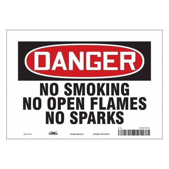 Safety Sign, 7" H, 10" W, Vinyl, Vertical Rectangle, English, 474T35