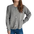 thumbnail image 2 of Styesk Sweaters for Women Open Front Cardigan Sweaters Comfy Warm Cable Knit Clothes Casual Versatile Outfits Button Chunky Cardigan Sweaters with Pockets, 2 of 6