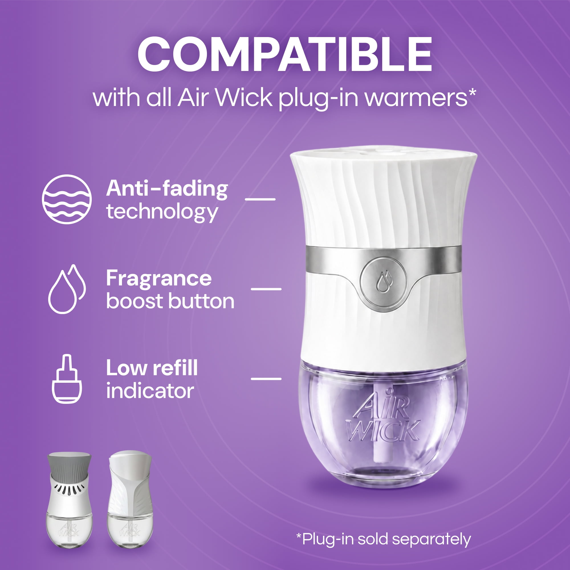 (5 pack) Air Wick Plug-In Scented Oil Warmer Air Freshener Refills, Lavender & Chamomile, 4 Count