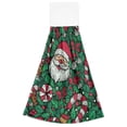 thumbnail image 7 of Haosy 2 Pack Kitchen Wash Cloths with Hanging Loops Absorbent Absorbent Quick Drying Hand Towels, Santa Claus Candy Canes Holly Leaves, 7 of 7