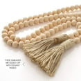 thumbnail image 5 of Ornativity Farmhouse Beads Wooden Garland- Wood Prayer Bead Garland with Tassels Boho Rustic Accented Home décor Country style hanging beads 60 inches (Natural Wood), 5 of 9