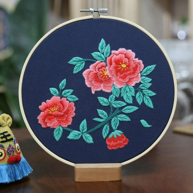 6 Purple Floral Wall Decor Embroidery Kit for Beginners. Beautiful Blue &  Rose Embroidery Flowers Embroidery Flowers Hoop Kit FF1 