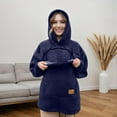 thumbnail image 6 of HOWPAY Cat Hoodie Women Pet Carrier Hoodies with Dog Pouch Warm Pullover Long Sleeve Zipper Kangaroo Pocket Cozy Comfy Sweatshirt Navy L, 6 of 9