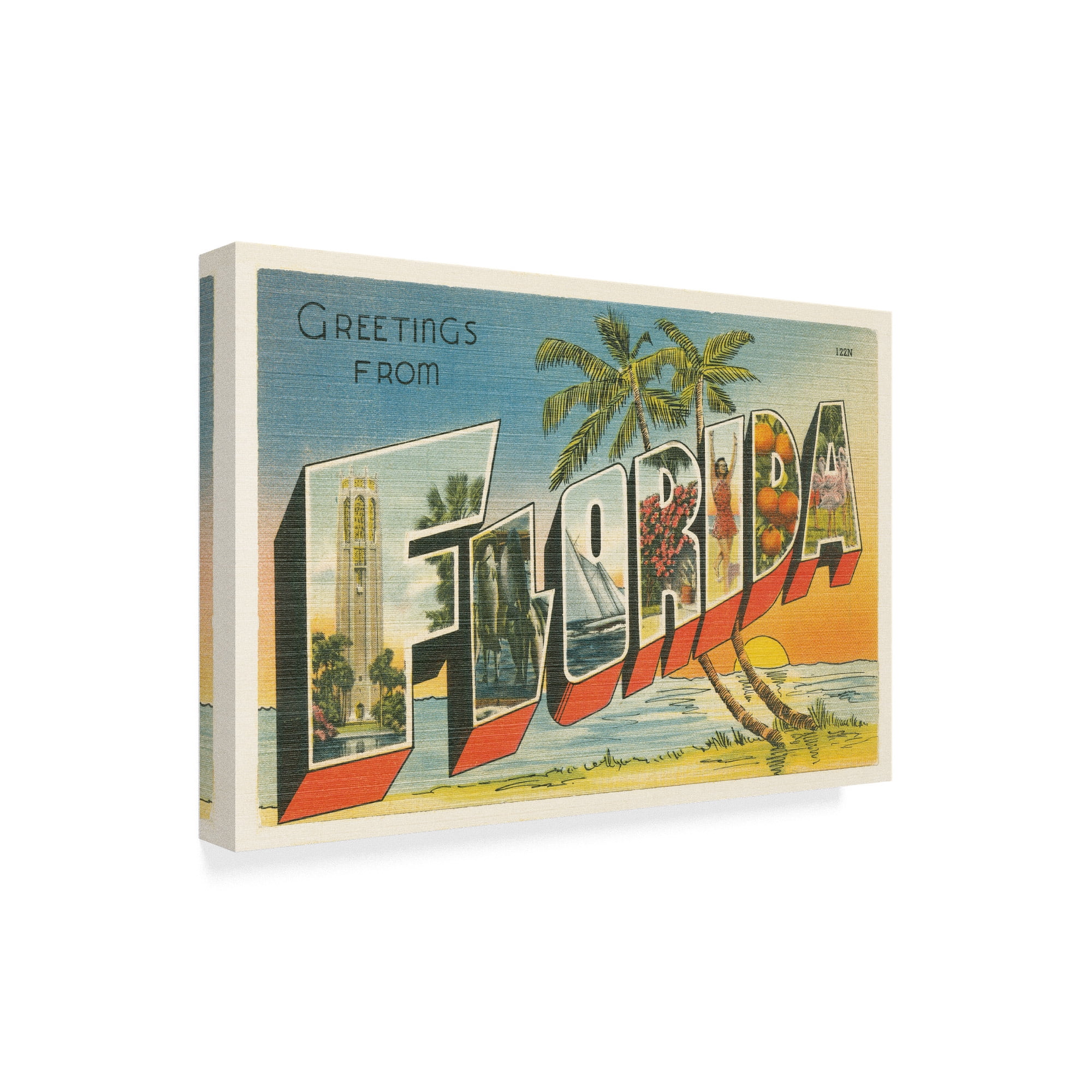 Trademark Fine Art 'Greetings from Florida v2' Canvas Art by Wild Apple Portfolio