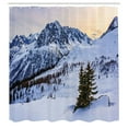 thumbnail image 3 of Ambesonne Nature Shower Curtain, Snowy Mountain Winter, 69"Wx84"L, White Green, 3 of 5