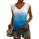 thumbnail image 1 of MKLEKYY Camisetas Blusas De Verano Con Estampado Degradado Para Mujer, Cuello En V, Túnicas Holgadas, Camisas Casuales De Manga Corta Talla L, 1 of 3