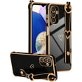 thumbnail image 2 of Samsung Galaxy A54 5G Case with Kickstand,Luxury Cute Plating Edge Love Hearts Pattern Wrist Strap Finger Holder for Girls Women,Soft Shockproof Cover for Galaxy A54 5G 6.4",Black, 2 of 11