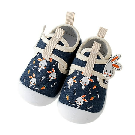 

MIASHUI Toddler Cartoon Walking Shoes Breathable Soft Sole Canvas Shoes for Boys and Girls Navy 2-2.5 Years