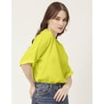 thumbnail image 6 of Moomaya Solid Viscose Top For Women, Pastel Colors, Elbow Sleeve Summer Top, 6 of 8